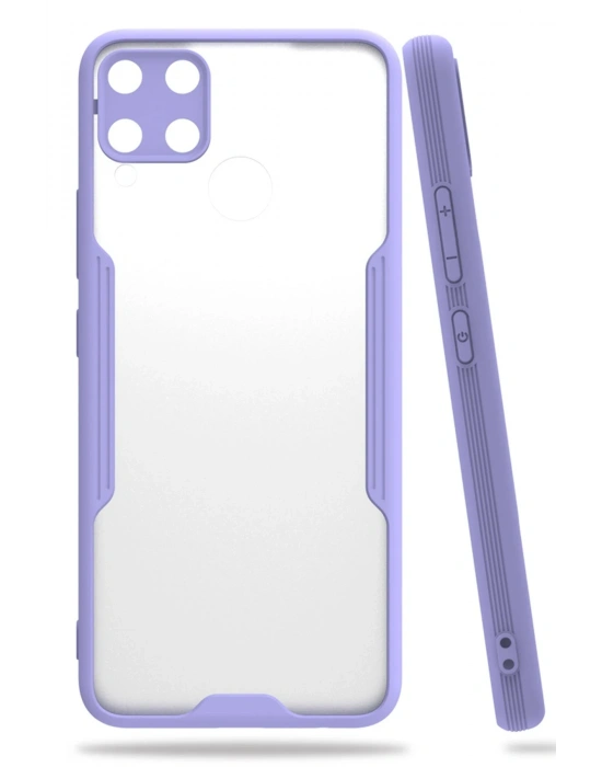 Newface Realme C15 Kılıf Platin Silikon - Lila