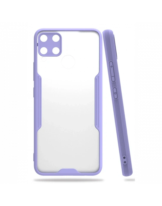 Newface Realme C15 Kılıf Platin Silikon - Lila