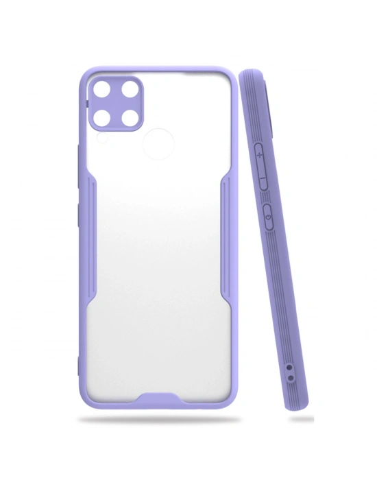 Newface Realme C15 Kılıf Platin Silikon - Lila