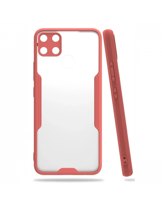 Newface Realme C15 Kılıf Platin Silikon - Pembe