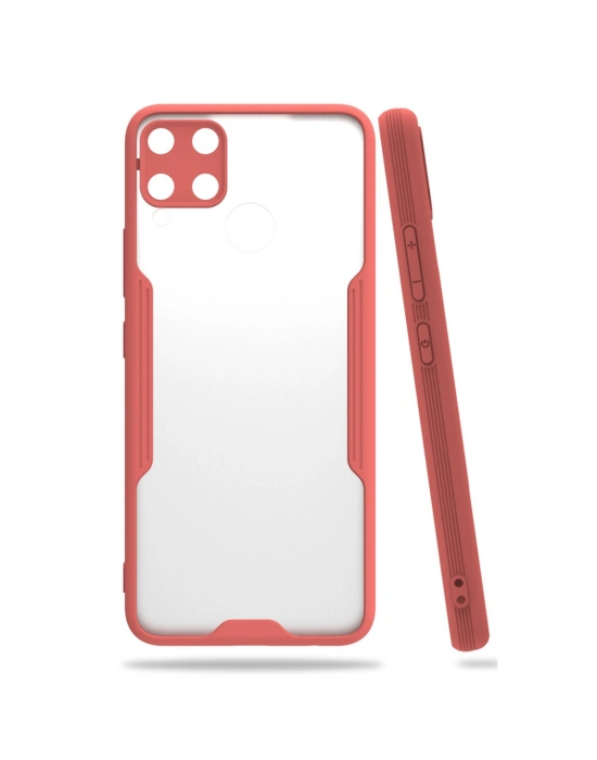 Newface Realme C15 Kılıf Platin Silikon - Pembe