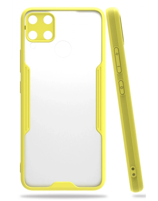 Newface Realme C15 Kılıf Platin Silikon - Sarı