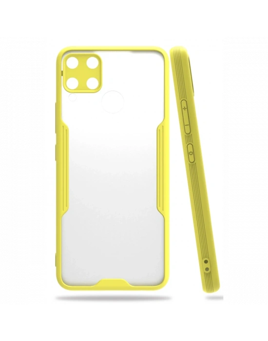 Newface Realme C15 Kılıf Platin Silikon - Sarı