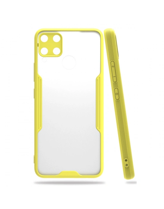 Newface Realme C15 Kılıf Platin Silikon - Sarı