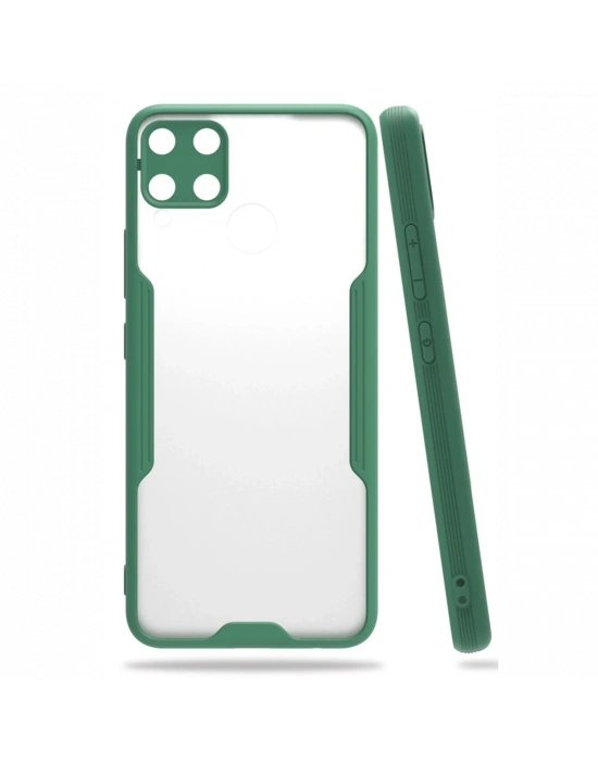 Newface Realme C15 Kılıf Platin Silikon - Yeşil