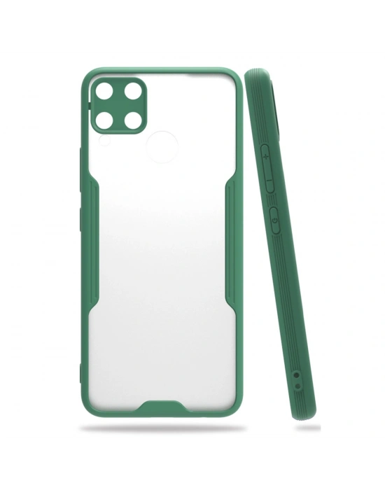 Newface Realme C15 Kılıf Platin Silikon - Yeşil