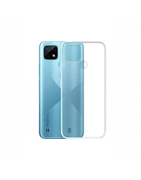 Newface Realme C21 Kılıf Deluxe 2mm Şeffaf Silikon - Şeffaf