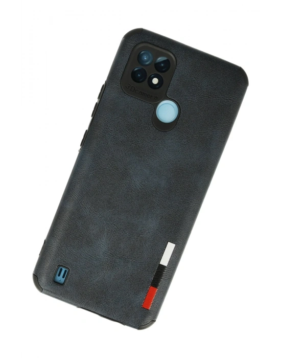 Newface Realme C21 Kılıf Loop Deri Silikon - Lacivert