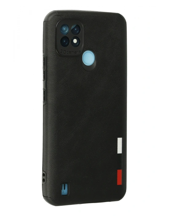 Newface Realme C21 Kılıf Loop Deri Silikon - Siyah