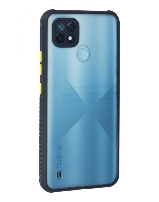 Newface Realme C21 Kılıf Miami Şeffaf Silikon - Lacivert