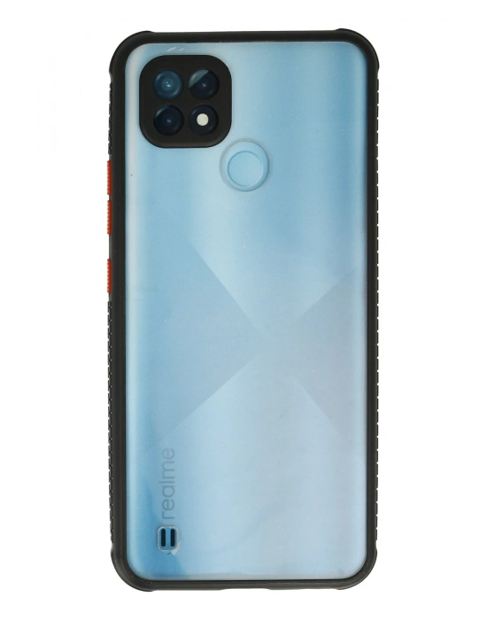 Newface Realme C21 Kılıf Miami Şeffaf Silikon - Siyah