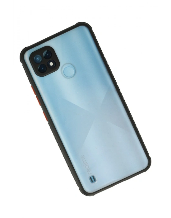 Newface Realme C21 Kılıf Miami Şeffaf Silikon - Siyah