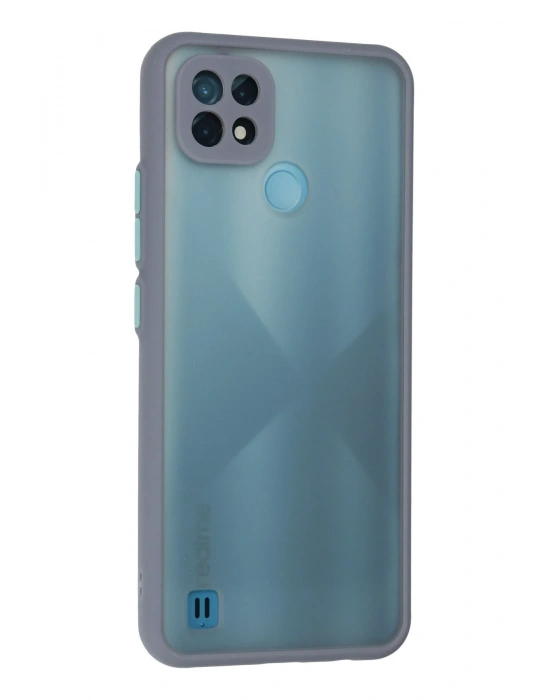Newface Realme C21 Kılıf Montreal Silikon Kapak - Gri
