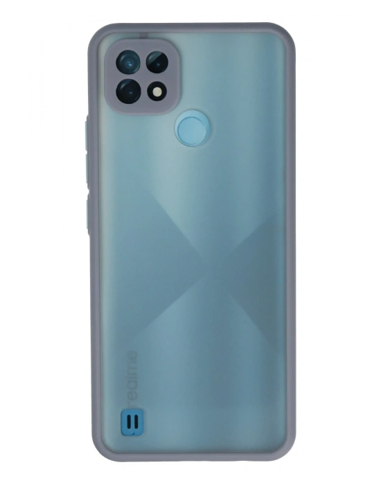 Newface Realme C21 Kılıf Montreal Silikon Kapak - Gri