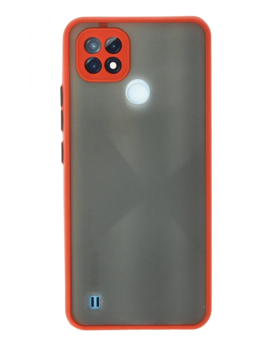 Newface Realme C21 Kılıf Montreal Silikon Kapak - Kırmızı