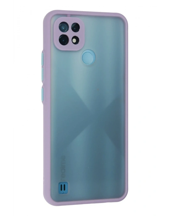 Newface Realme C21 Kılıf Montreal Silikon Kapak - Mor