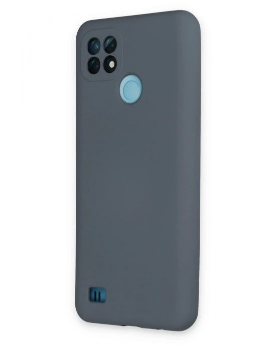 Newface Realme C21 Kılıf Nano içi Kadife Silikon - Gri