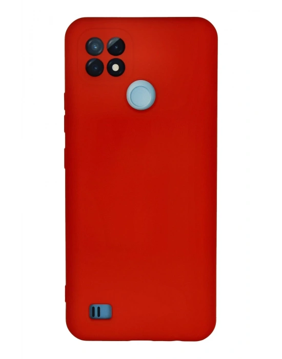Newface Realme C21 Kılıf Nano içi Kadife Silikon - Kırmızı