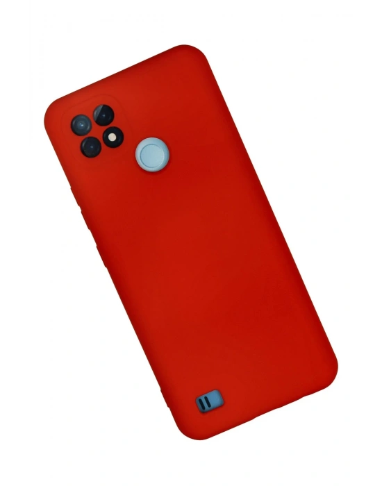 Newface Realme C21 Kılıf Nano içi Kadife Silikon - Kırmızı