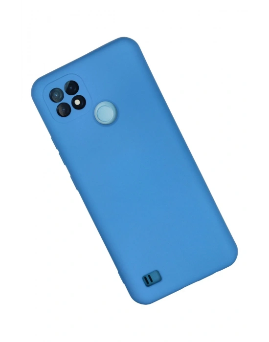 Newface Realme C21 Kılıf Nano içi Kadife Silikon - Mavi