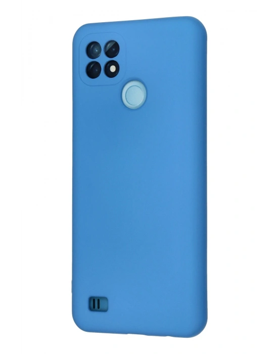 Newface Realme C21 Kılıf Nano içi Kadife Silikon - Mavi