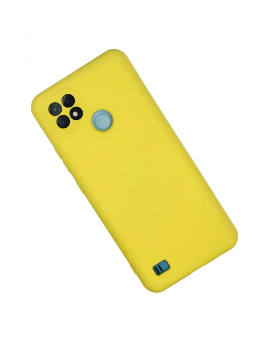 Newface Realme C21 Kılıf Nano içi Kadife Silikon - Sarı