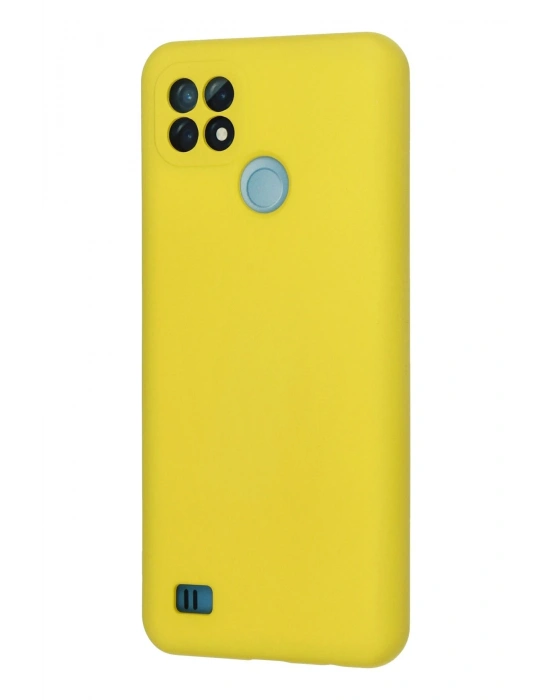 Newface Realme C21 Kılıf Nano içi Kadife Silikon - Sarı