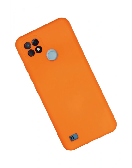 Newface Realme C21 Kılıf Nano içi Kadife Silikon - Turuncu