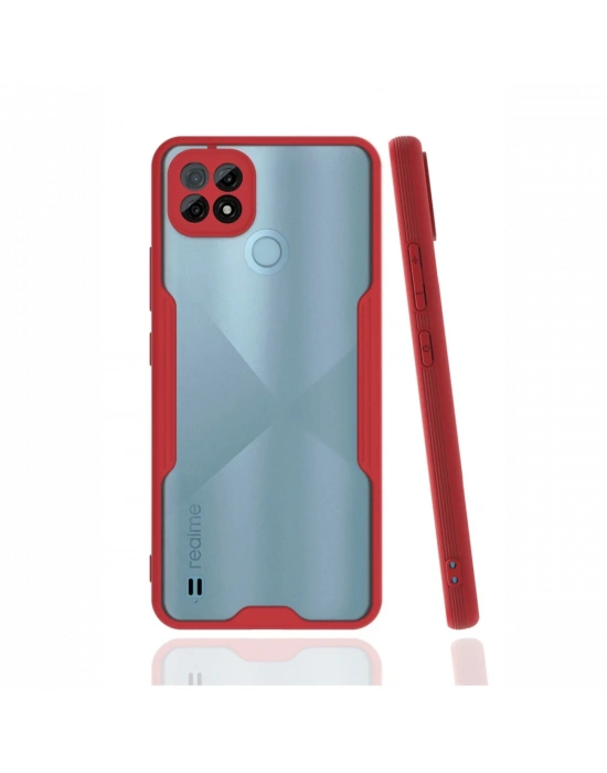 Newface Realme C21 Kılıf Platin Silikon - Kırmızı