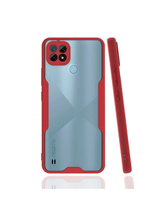Newface Realme C21 Kılıf Platin Silikon - Kırmızı