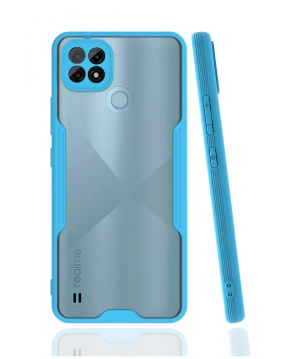 Newface Realme C21 Kılıf Platin Silikon - Mavi