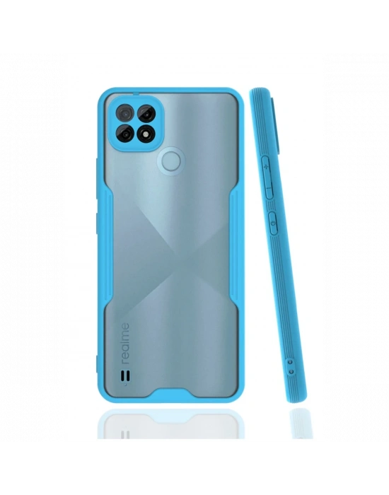 Newface Realme C21 Kılıf Platin Silikon - Mavi