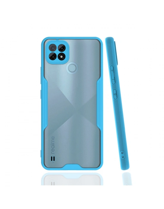 Newface Realme C21 Kılıf Platin Silikon - Mavi