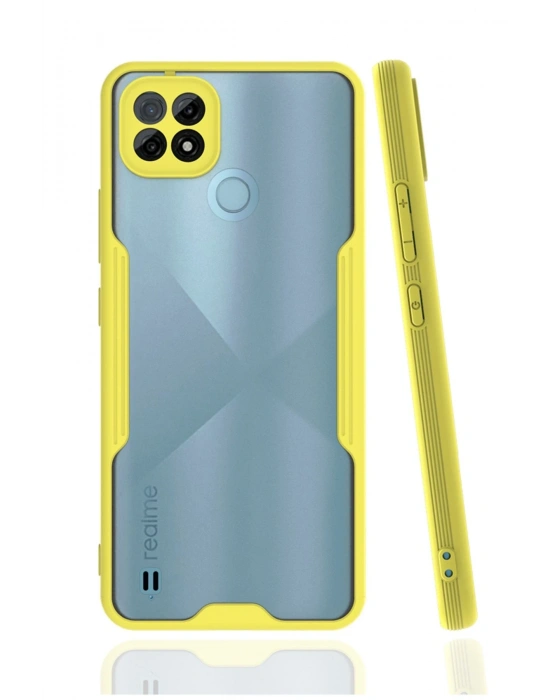 Newface Realme C21 Kılıf Platin Silikon - Sarı