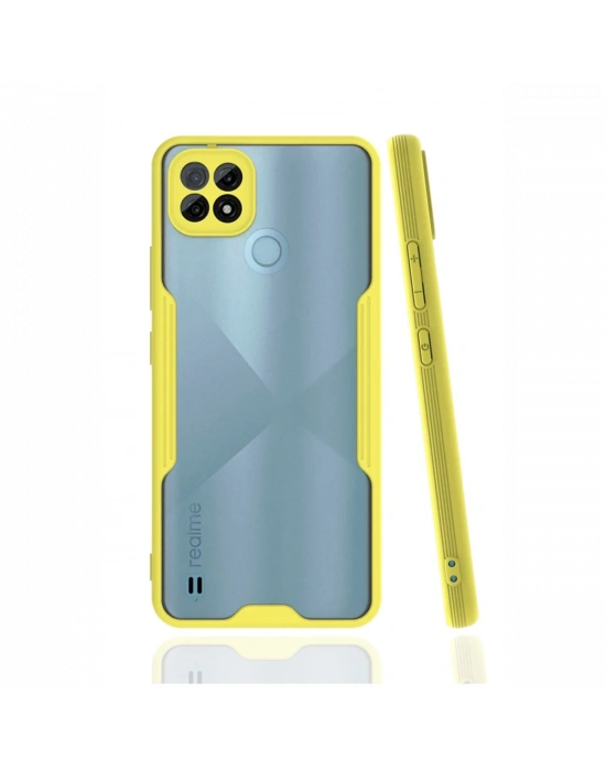 Newface Realme C21 Kılıf Platin Silikon - Sarı