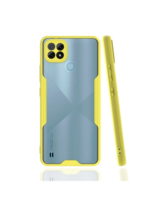 Newface Realme C21 Kılıf Platin Silikon - Sarı