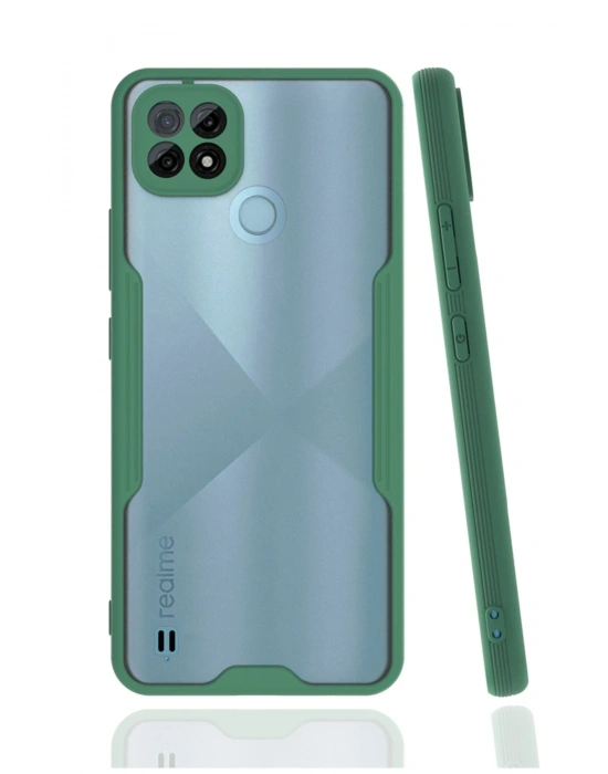 Newface Realme C21 Kılıf Platin Silikon - Yeşil