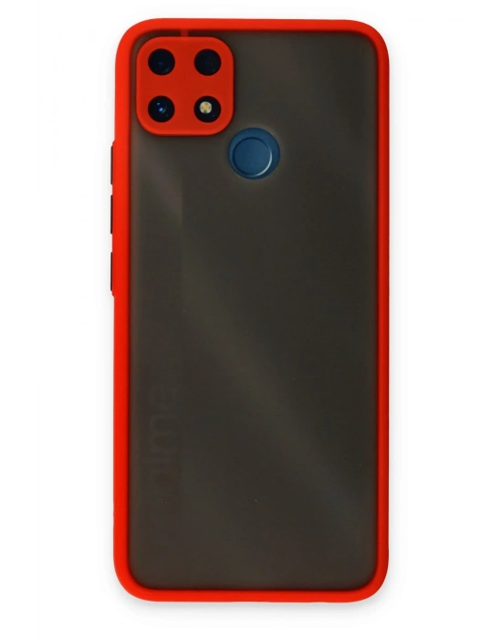Newface Realme C25 Kılıf Montreal Silikon Kapak - Kırmızı