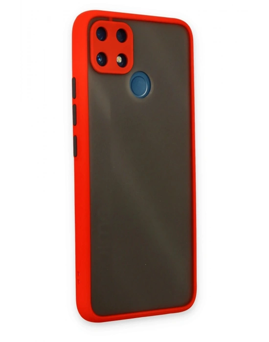 Newface Realme C25 Kılıf Montreal Silikon Kapak - Kırmızı