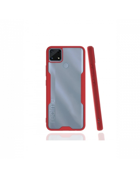 Newface Realme C25 Kılıf Platin Silikon - Kırmızı