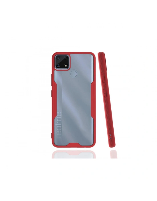 Newface Realme C25 Kılıf Platin Silikon - Kırmızı