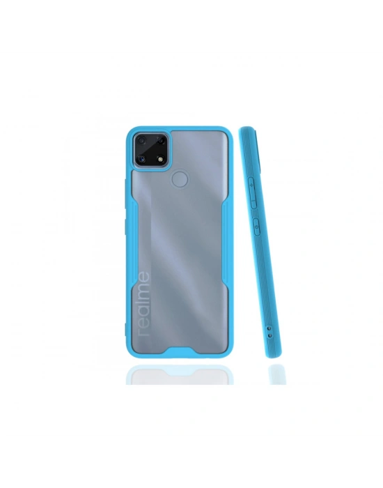 Newface Realme C25 Kılıf Platin Silikon - Mavi