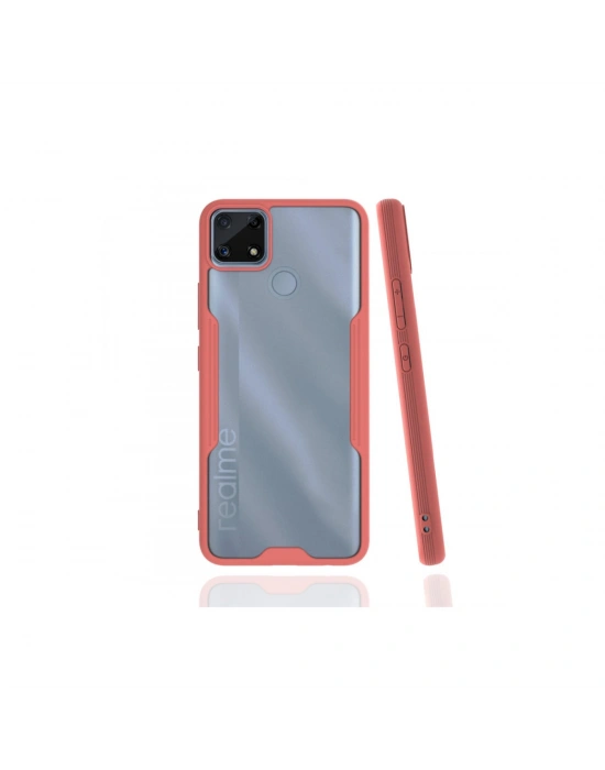Newface Realme C25 Kılıf Platin Silikon - Pembe