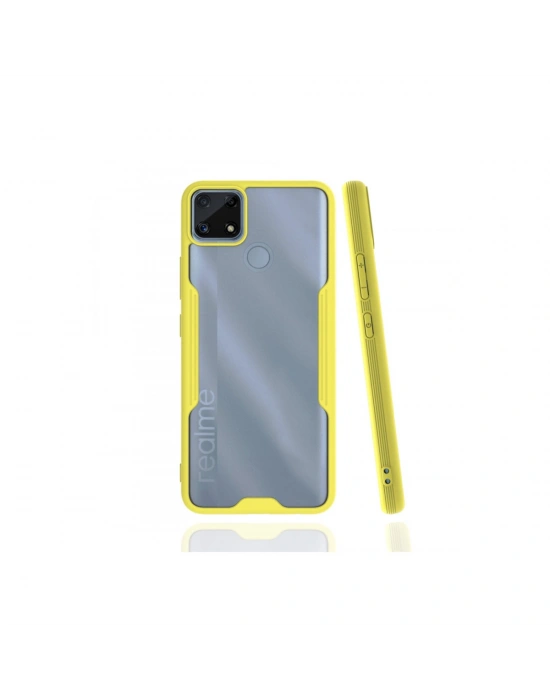 Newface Realme C25 Kılıf Platin Silikon - Sarı
