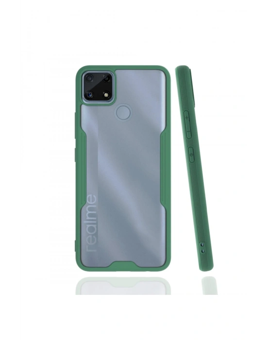 Newface Realme C25 Kılıf Platin Silikon - Yeşil