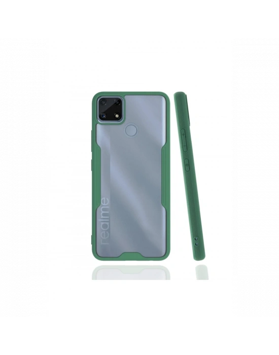 Newface Realme C25 Kılıf Platin Silikon - Yeşil