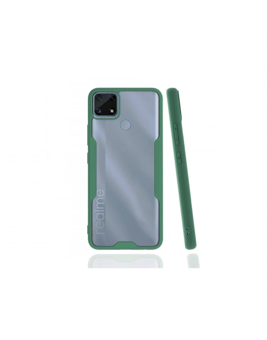 Newface Realme C25 Kılıf Platin Silikon - Yeşil