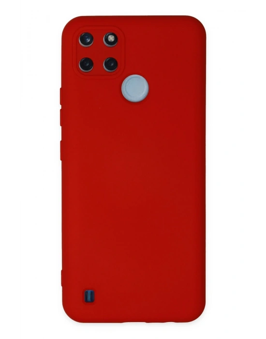 Newface Realme C25Y Kılıf Nano içi Kadife Silikon - Kırmızı