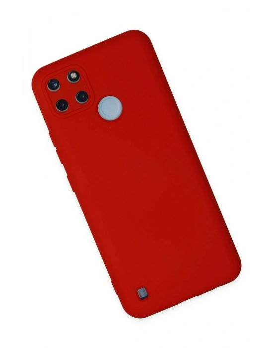 Newface Realme C25Y Kılıf Nano içi Kadife Silikon - Kırmızı
