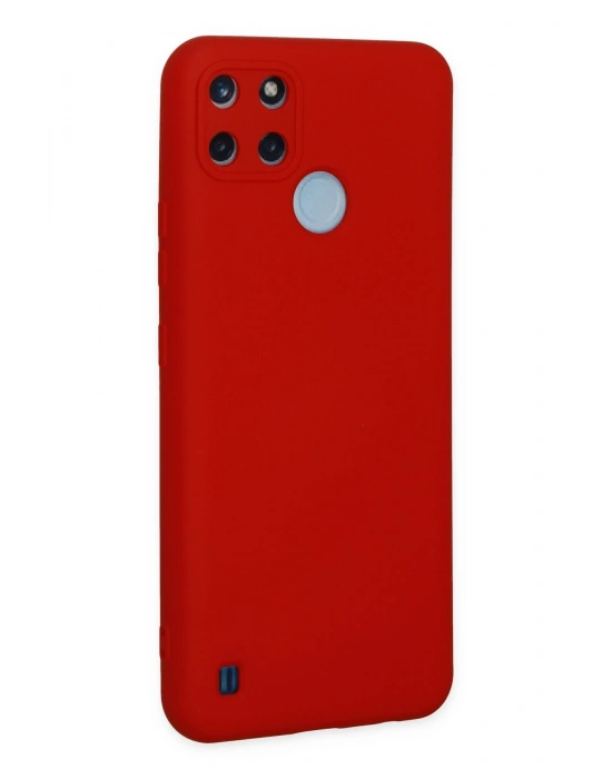 Newface Realme C25Y Kılıf Nano içi Kadife Silikon - Kırmızı